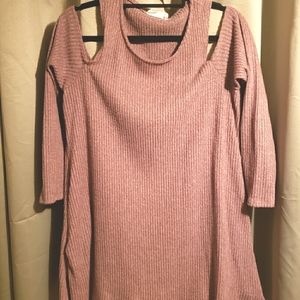 Peach Love California Cutout Shoulder Sweater